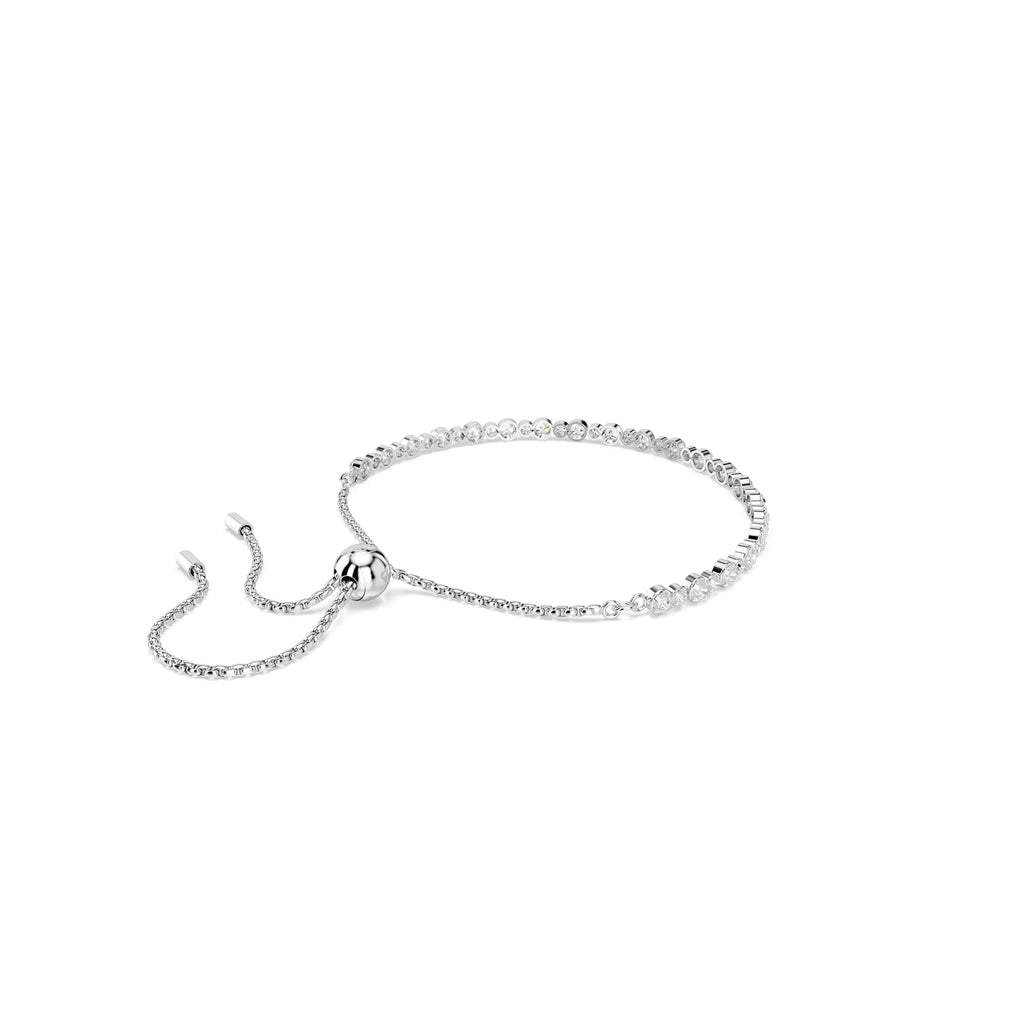 Swarovski Matrix Tennis bracelet, Mixed round cuts, clear, Rhodium finish