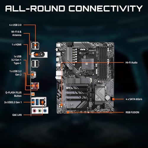 GIGABYTE B550 Eagle WIFI6 AMD AM4 ATX Motherboard, Supports Ryzen 5000/4000/3000 Processors, DDR4, 10+3 Power Phase, 2X M.2, PCIe 4.0, USB-C, WIFI6, GbE LAN, PCIe EZ-Latch, EZ-Latch, RGB Fusion