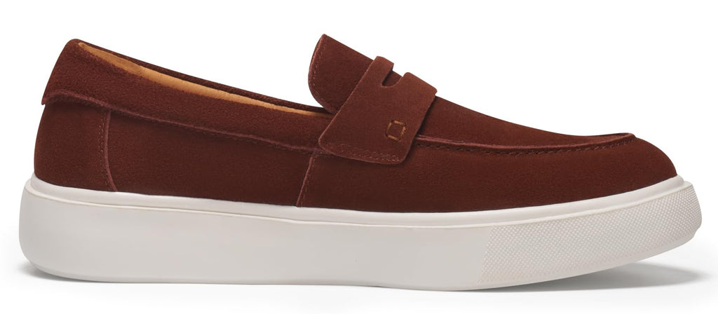 Journey West Suede Slip-on Penny Loafers Sneakers Shoes for Men Brown US 10