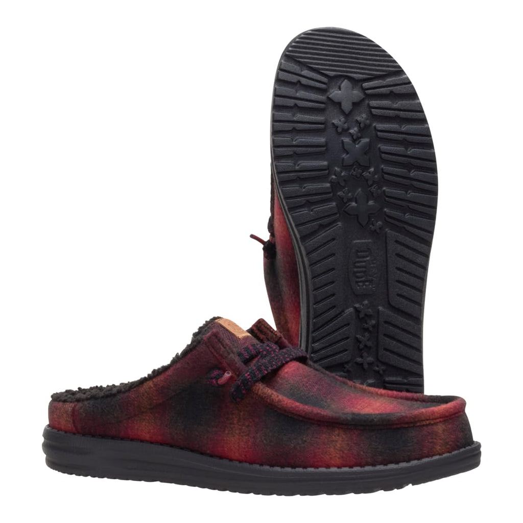 HEYDUDE Men's Wally Slip Cozy Plaid Slip-On