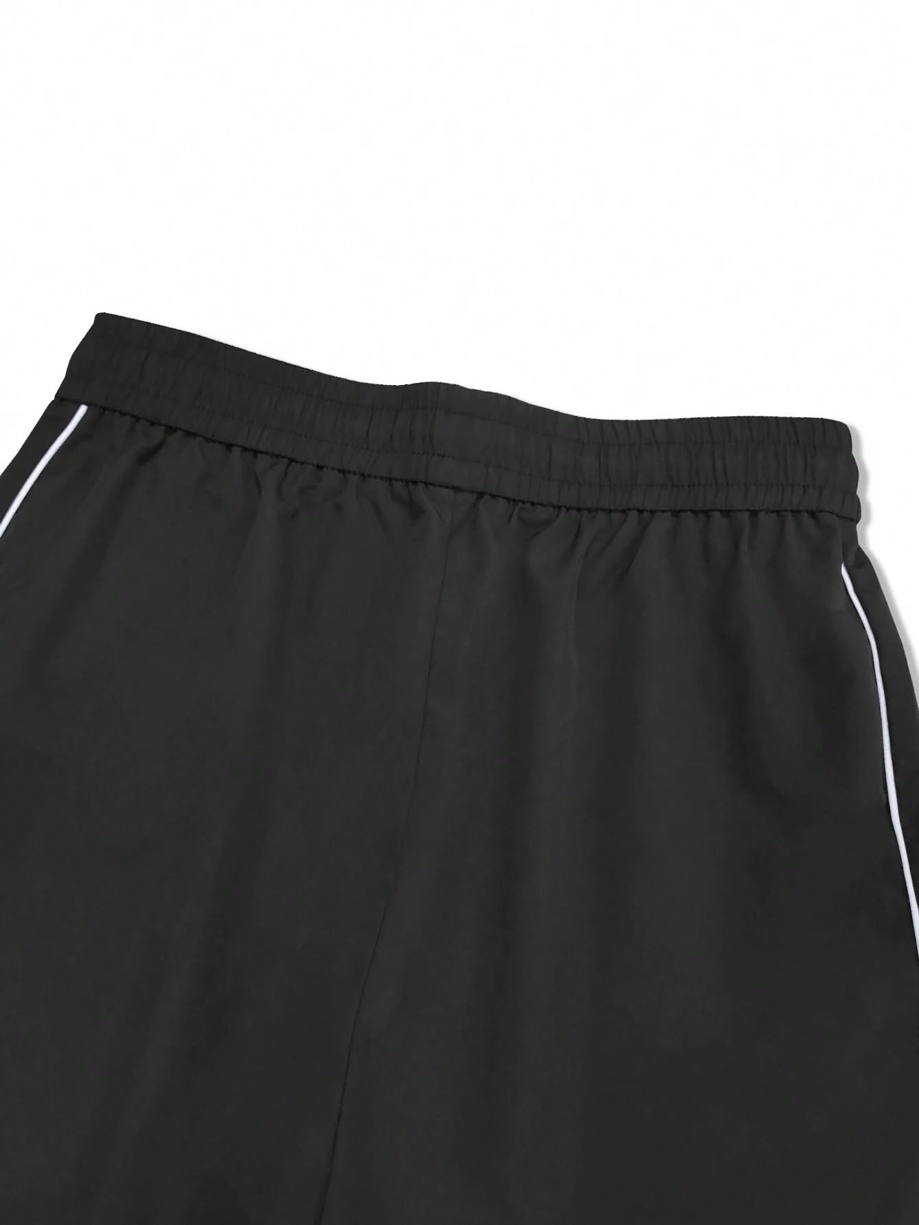 ZAFUL Men's Baggy Track Pants Y2K Streetwear Pants Drawstring Letter Pockets Casual Lounge Trousers (Black,M)