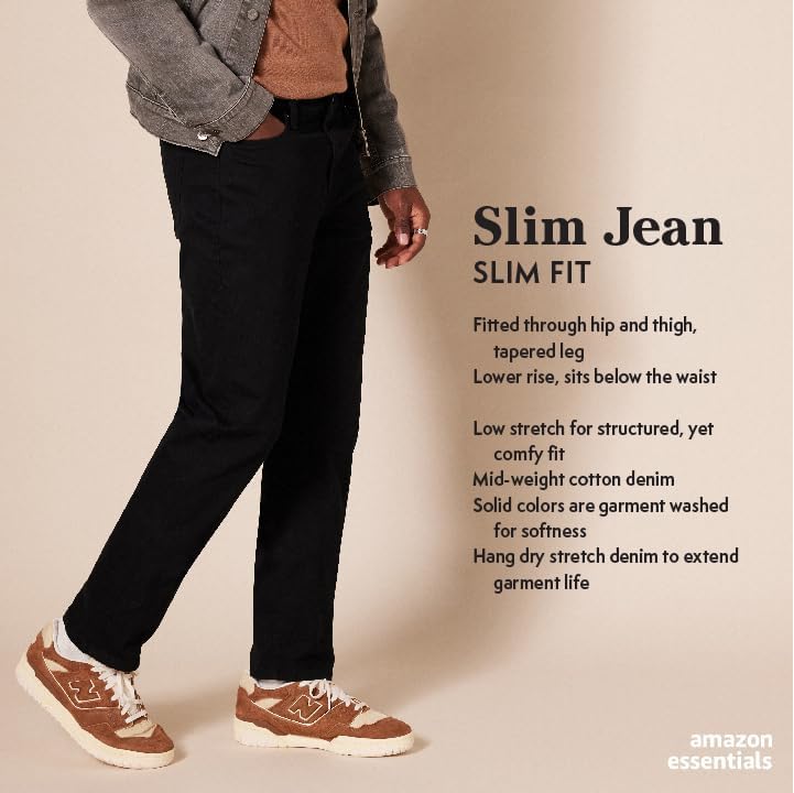 Amazon Essentials Men's Slim-Fit Jeans - Discontinued Colors, Dark Wash, 30W x 34L