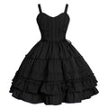Women Gothic Lolita Dress Classic Summer Sleeveless Vintage Goth Lolita Dress Plus Size Anime Maid Cosplay Costume L Black