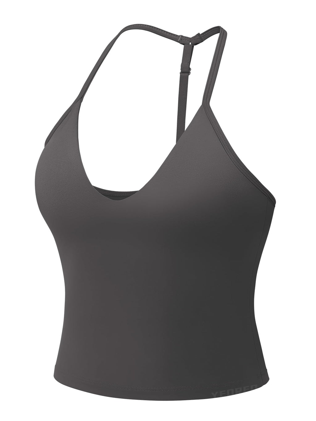 YEOREO CoreFlex Women's Impact Halter Tank Top Dark Gray L