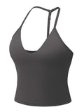 YEOREO CoreFlex Women's Impact Halter Tank Top Dark Gray L