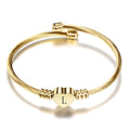 VQYSKO Gold Bracelets for Girls-A to Z Stainless Steel Heart Initial Girl Jewellery, Birthday Gifts for Girls (Gold - L)