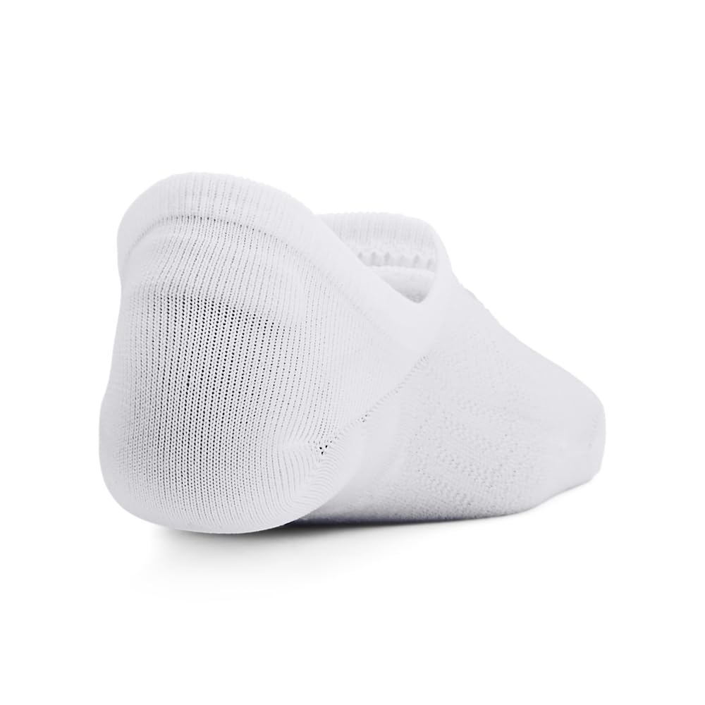 Under Armour Womens Breathe Lite Liner Socks 6 Pack, (100) White/White/Mod Gray, Small