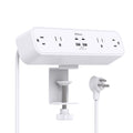 PD30W Desk Clamp Power Strip, Desktop Mount Surge Protector, Fast Charging Station, 5Ft Extension Cord Desk Edge Mount Shelf with 4 Outlets 4 USB Ports (2 USB C), Home Office Accessories Essentials