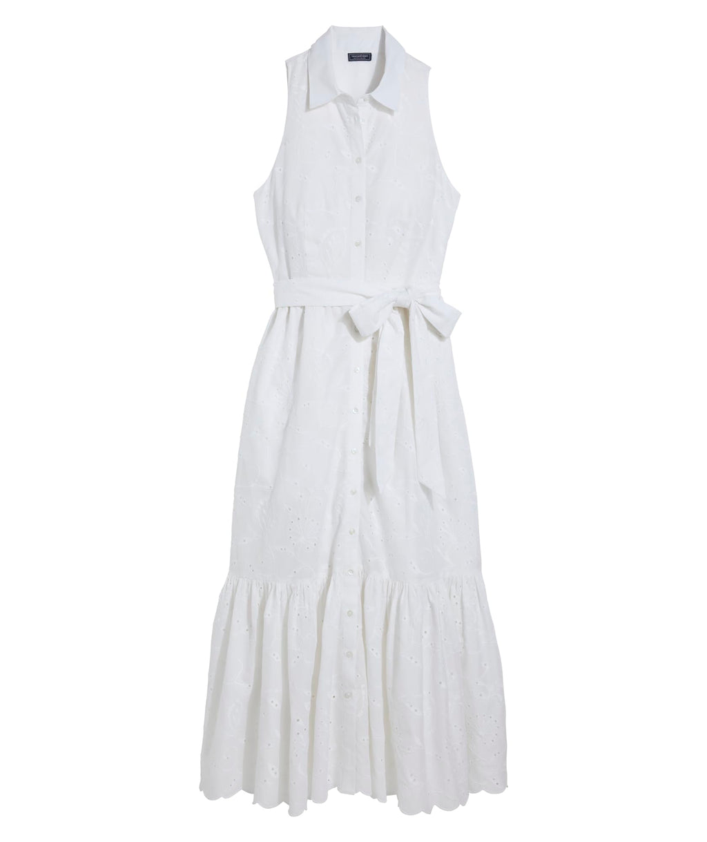vineyard vines Vanessa Eyelet Shirtdress, White, 2