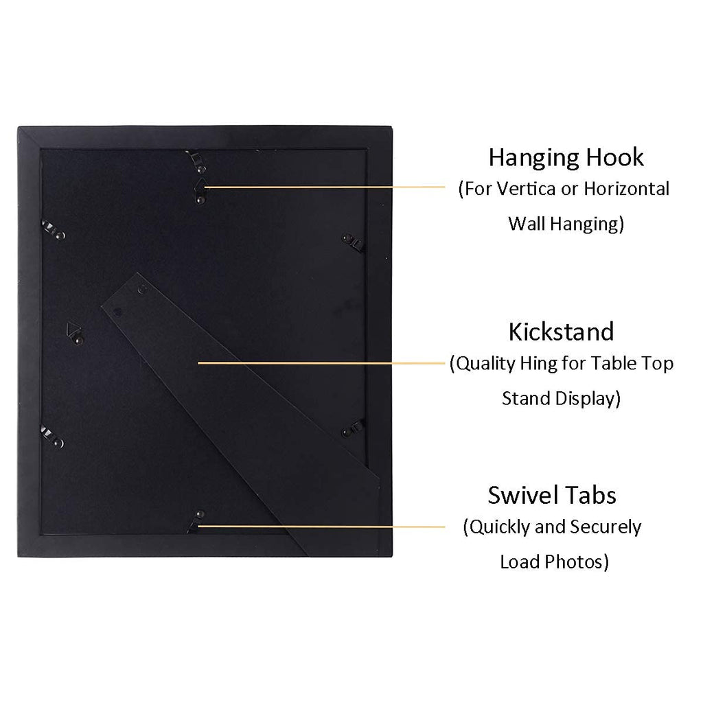 UMICAL 4x6 5-Opening Picture Frame with Shatter-Resistant Glass & Black Wood 4x6 Collage Photo Frames for 4x6 5 Pictures Display Made for Tabletop Stand and Wall Mounting
