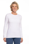 Coolibar UPF 50+ Women's Long sleeve T-Shirt - Sun Protective,Medium,White