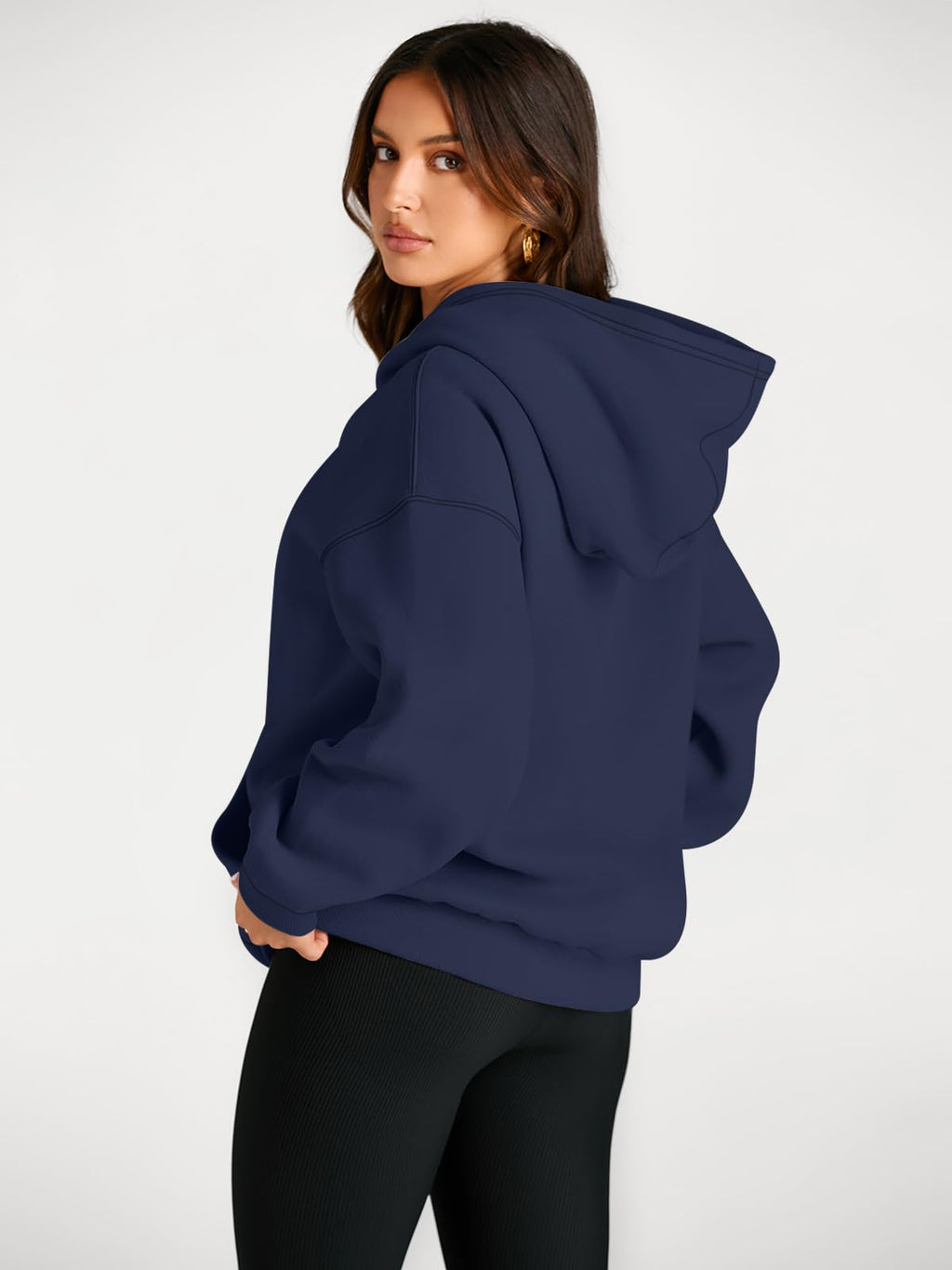 Trendy Queen Womens Oversized Hoodies Fleece Sweatshirts Fall Fashion Pullover Sweaters Winter Clothes Navy M