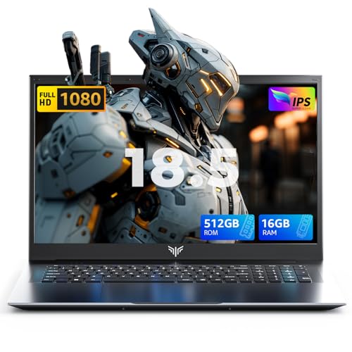 Laptop 18.5 Inch with 8000 mAh Battery,Intel N150 Quad-Core Processor UP to 3.6GHZ,16GB DDR4 RAM 512GB SSD,WiFi,Full HD IPS Display,2026 Windows 11 Laptops Computer for Business Office Student