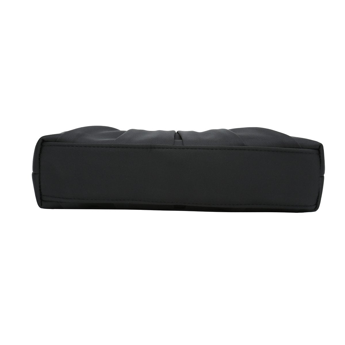 CHARMING TAILOR Clutch Evening Bag Elegant Pleated Satin Formal Handbag Simple Classy Purse for Women (Black)