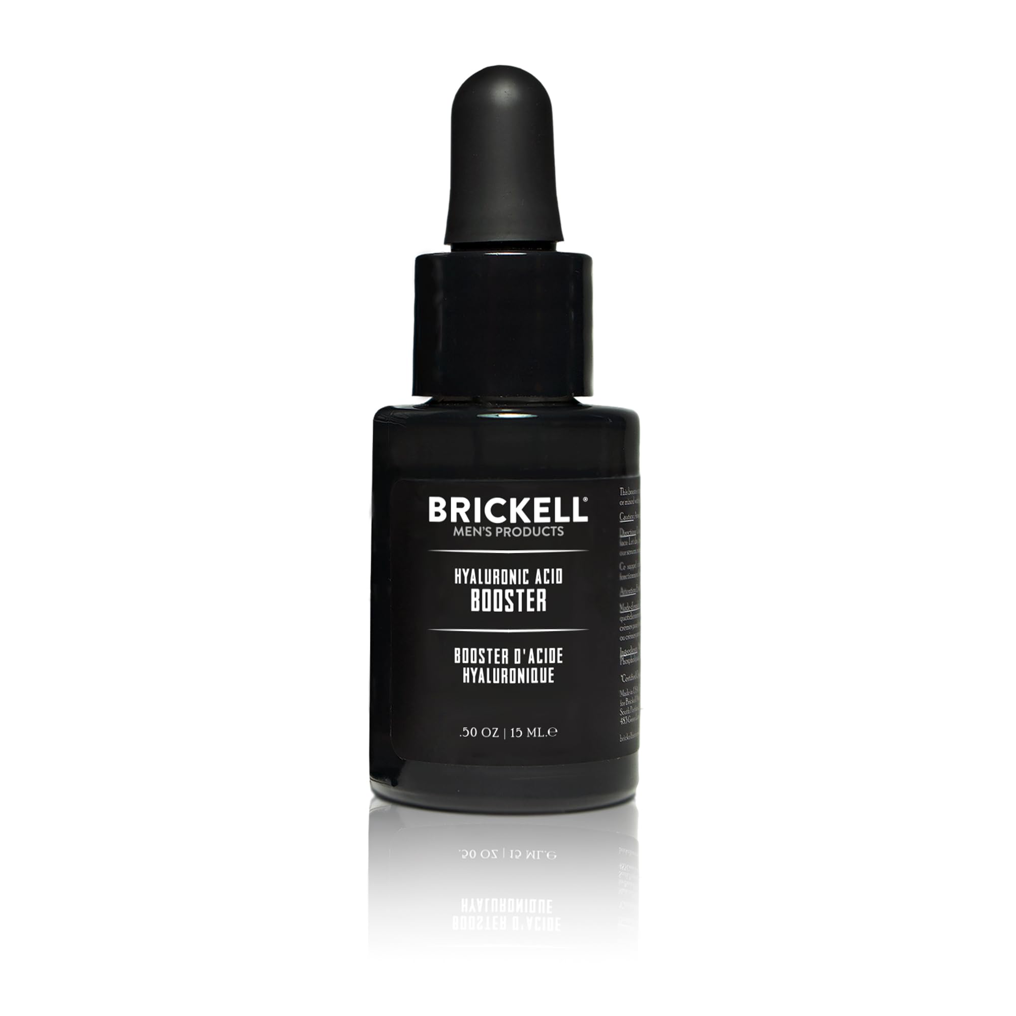 Brickell Men's Hyaluronic Acid Booster Serum for Men, Hyaluronic Acid Booster for Face to Hydrate and Nourish Skin, Reduce Fine Lines and Wrinkles, Unscented .50 Ounce