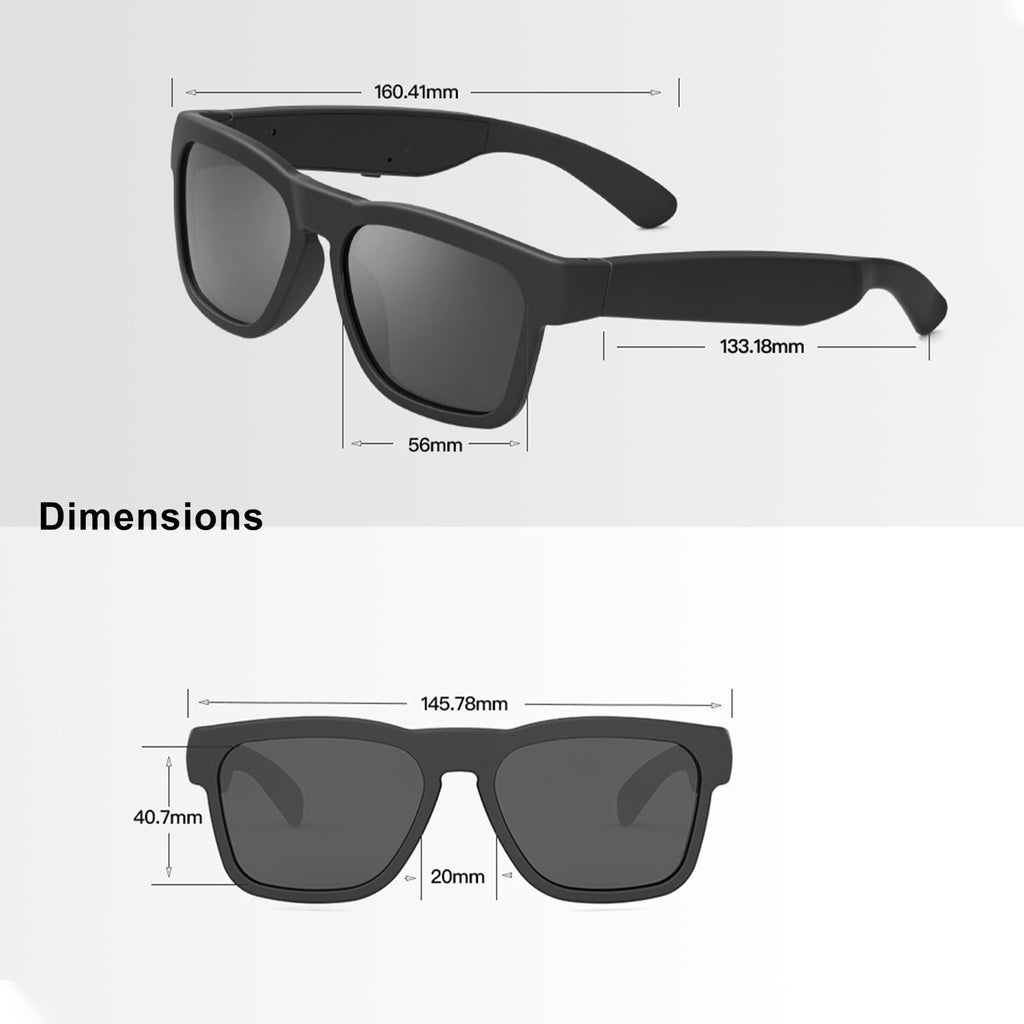 OhO Smart Glasses,Polarized Sunglasses with Bluetooth Speaker,Athletic/Outdoor UV Protection and Voice Control,Unisex(Transitional Blue Light Lens)