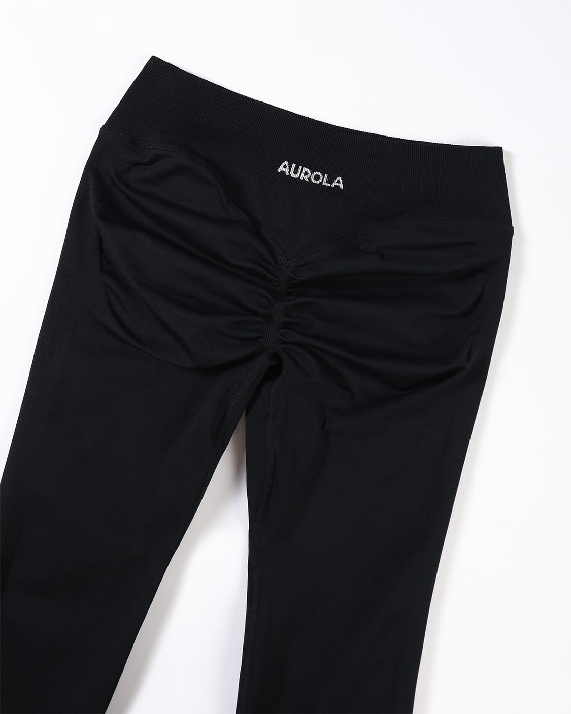 AUROLA Influence Workout Leggings for Women, Seamless Compression Tummy Control Leggings Mid Rise Yoga Pants,Black,M