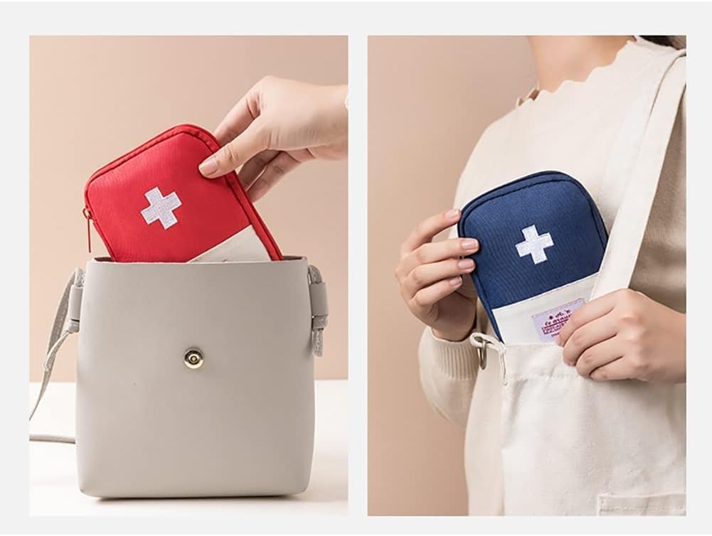 4Pcs Small Empty Travel Mini First Aid Pouch, Portable Outdoor First Aid Medical Rescue Bag Multi-Function Emergency Medicine Storage Organizer Bag Health and Household Supplies, First Aid Kits