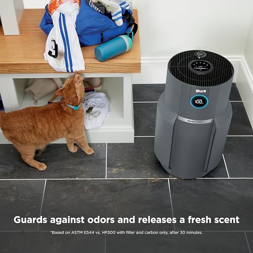 Shark Air Purifier for Home with NeverChange(5-Year) HEPA Air Filter, 1400 sq. ft. for Powerful Multi-Room Purification, Filters Smoke, Captures 99.98% of Particles & Dust, HP302, White