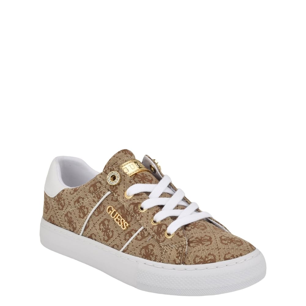Guess Women's Loven Sneaker, Medium Brown 219, 7