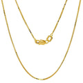 JEWELHEART 14K Solid Gold Box Chain - Dainty 0.45mm Thin Gold Chain Necklace For Women - Mirror Square Link Yellow Real Gold Chain For Men 16"