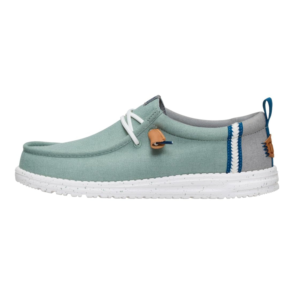 HEYDUDE Wally Craft Linen Iceberg Green/Moon Grey Size 11, Men’s Shoes, Slip-on Loafers, Comfortable & Light-Weight