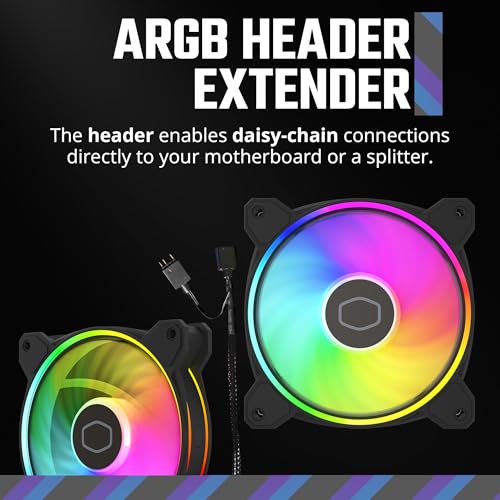 Cooler Master MF120 Halo² Case|Liquid Cooler|Air Cooler Fan, 120mm Fan, Dual-Loop aRGB Rings, Dynamic PWM 2,050 RPM, Air Balance Blades, aRGB Lighting, Hybrid Frame