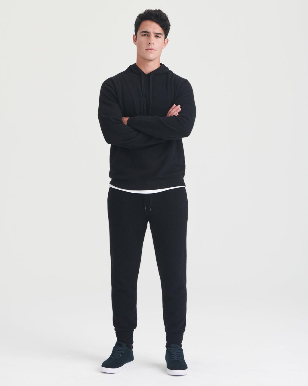 NAADAM Mens The Off-Duty Cashmere Hoodie Black