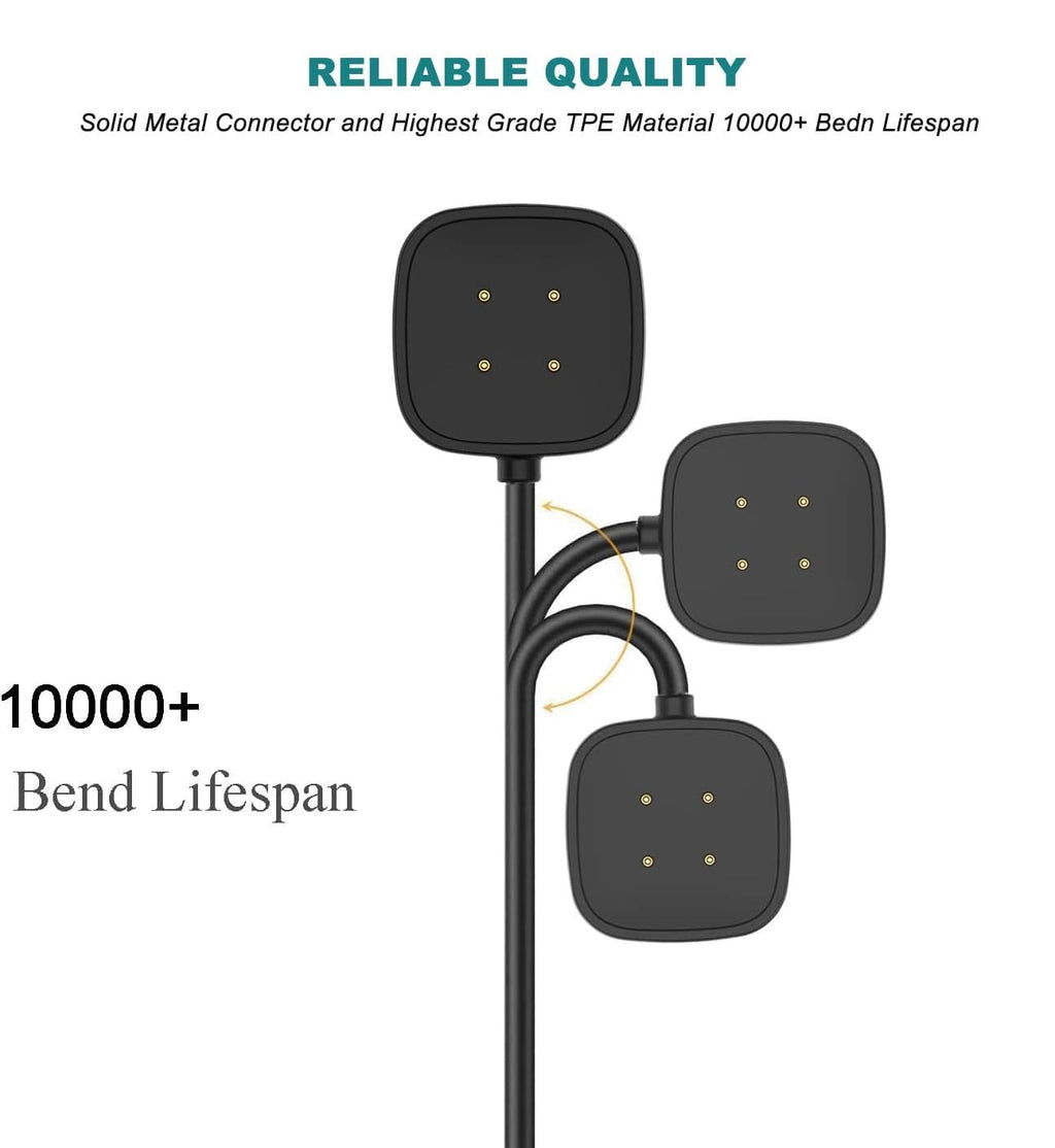 for Versa 4 Charger Versa 3 Charging Cable Wall Plug Charger Compatible with Fitbit Versa 4 /Versa 3 / Sense 2/ Sense Smart Watch Charging Cord