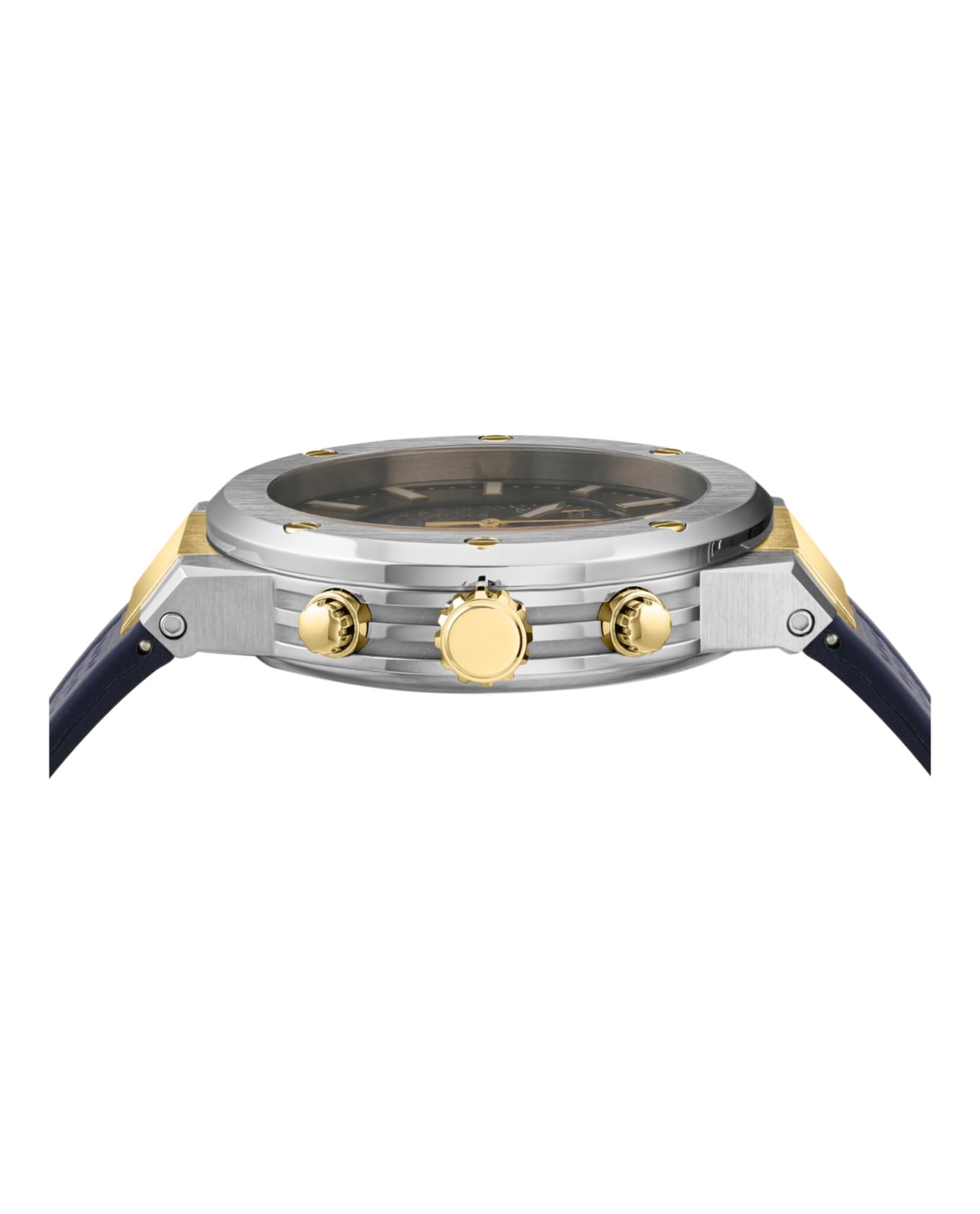 Ferragamo F-80 Chrono Collection Luxury Mens Watch Timepieces with a Black Strap Featuring a Stainless Steel Case and a Blue Dial