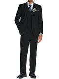 COOFANDY Men's 3 Piece Cotton Linen Suits Blazer Jacket Regular Fit Casual Sports Coats Suits Vest and Pants Black