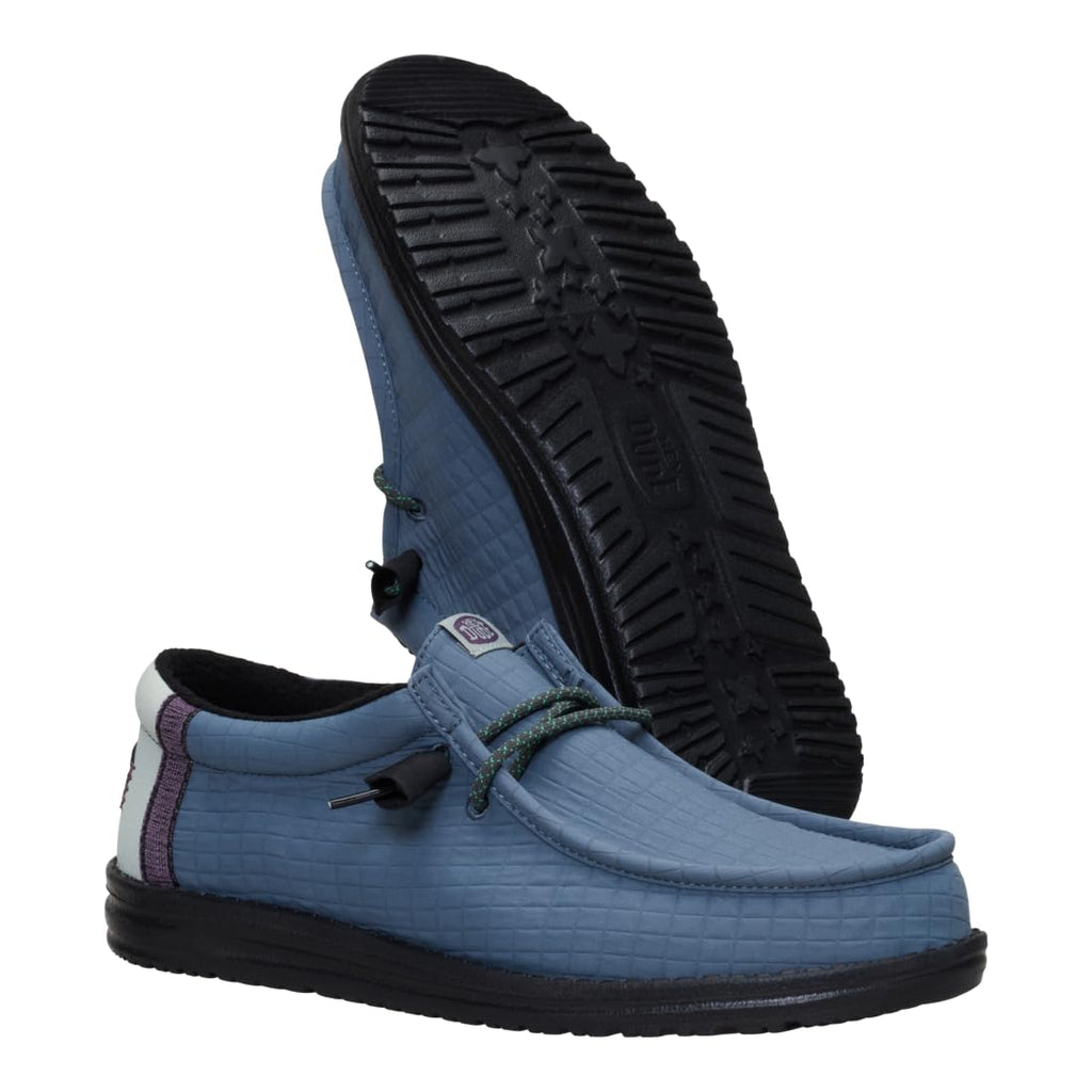 HEYDUDE Wally Quilted Stormy Blue/Multi 11, Men’s Shoes, Slip-on Loafers, Comfortable & Light-Weight