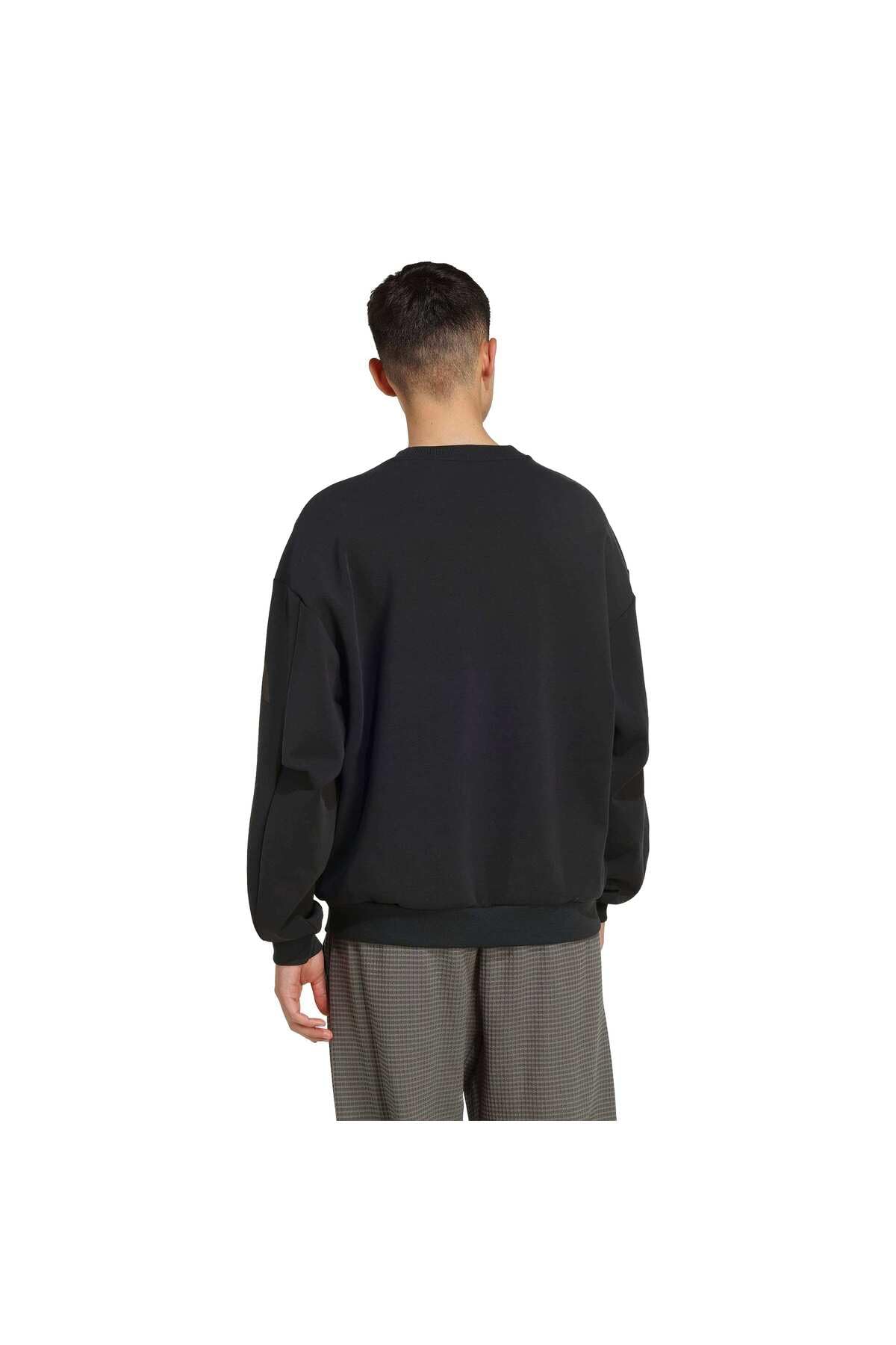 adidas Men's Soft Lux Loose Sweatshirt, Black, Large