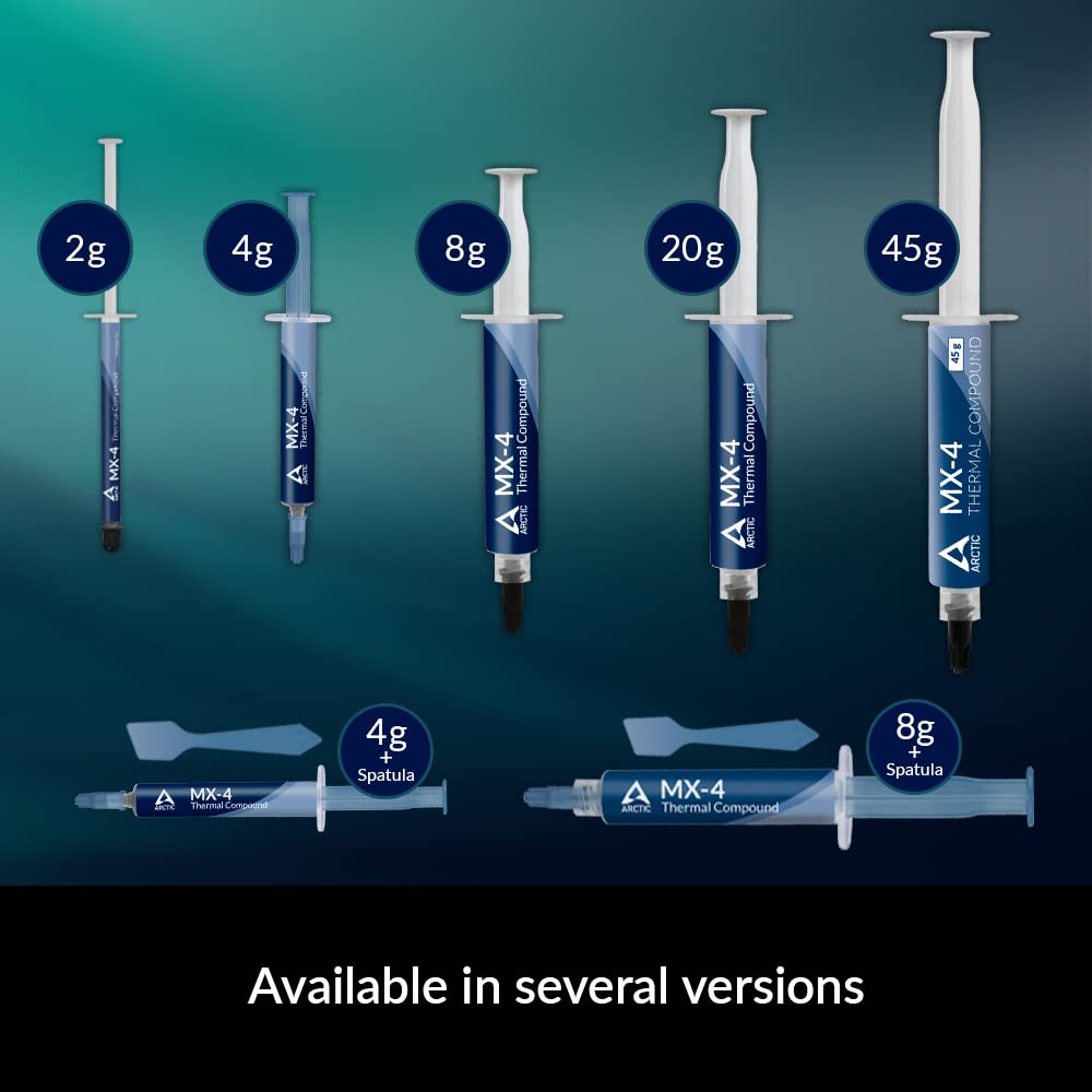 ARCTIC MX-4 (4 g) - Premium Performance Thermal Paste for All Processors (CPU, GPU - PC, PS4, Xbox), Very high Thermal Conductivity, Long Durability, Safe Application, Non-Conductive, Non-capacitive
