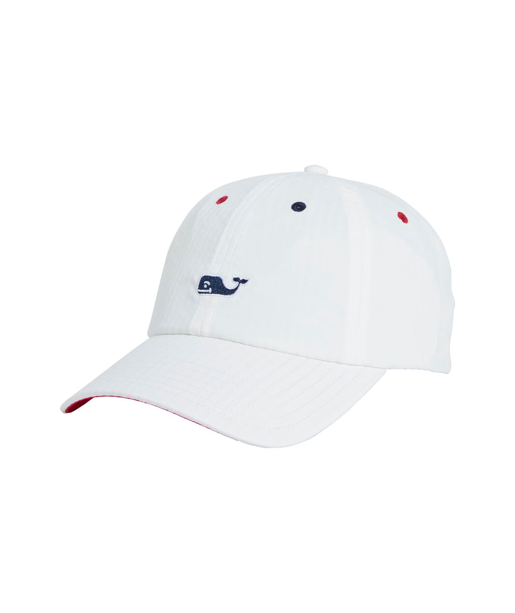 vineyard vines Harbor Seersucker Baseball Hat, White, OS