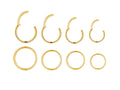 HQLA 4Pairs 18G Surgical Steel Hinged Clicker Segment Nose Rings Hoop Helix Cartilage Daith Tragus Sleeper Earrings Body Piercing for Women Men (18G - Gold - (6mm-12mm) - 4Pairs)