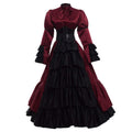 GRACEART Women Gothic Victorian Rococo Dress Costumes Wine red L