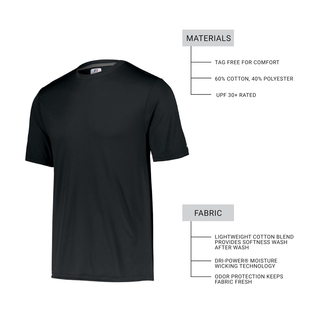 Russell Athletic Men's Short Sleeve Performance T-Shirt, Black, 4X-Large