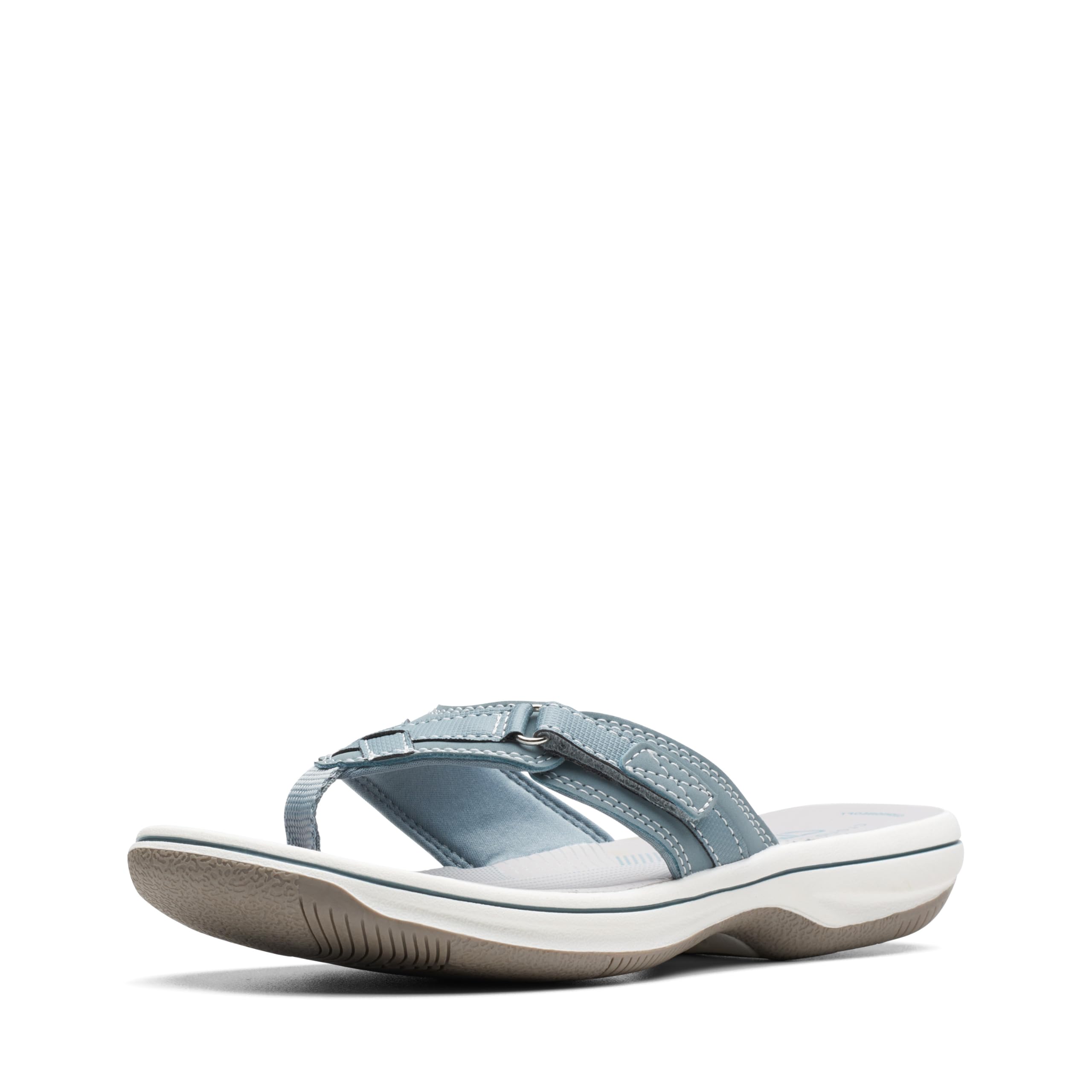 Clarks Women's Breeze Sea Flip-Flop, Blue Grey Synthetic, 9