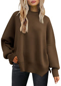 LILLUSORY Oversized Sweaters for Women 2025 Fall Fashion Outfits Trendy Crewneck Knit Cute Lightweight Sweater Pullover Tops Long Sleeve Shirts Winter Clothes LightCoffee S