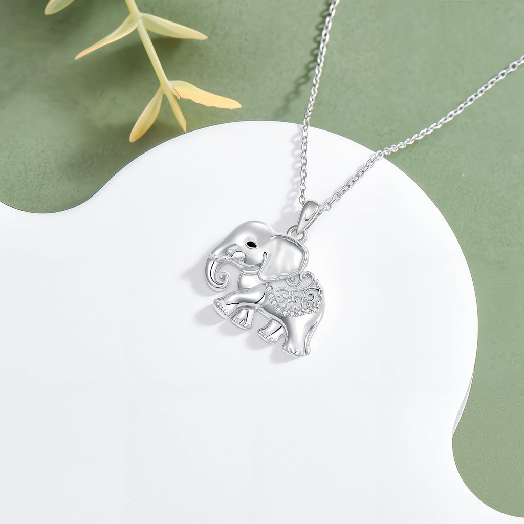 Sonouli Lab Grown Diamond Elephant Necklace Elephant Pendant Necklace Gift for Women