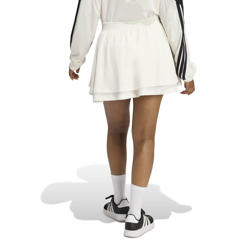 adidas Women's House of Tiro Mesh Skirt, Off White/Black, Medium