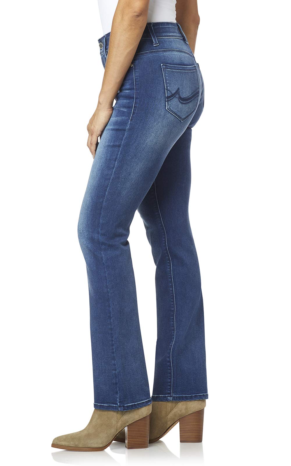 Angels Forever Young 360 Sculpt Bootcut Jeans for Women Figure Enhancing Stretch Denim, Orchard, 12