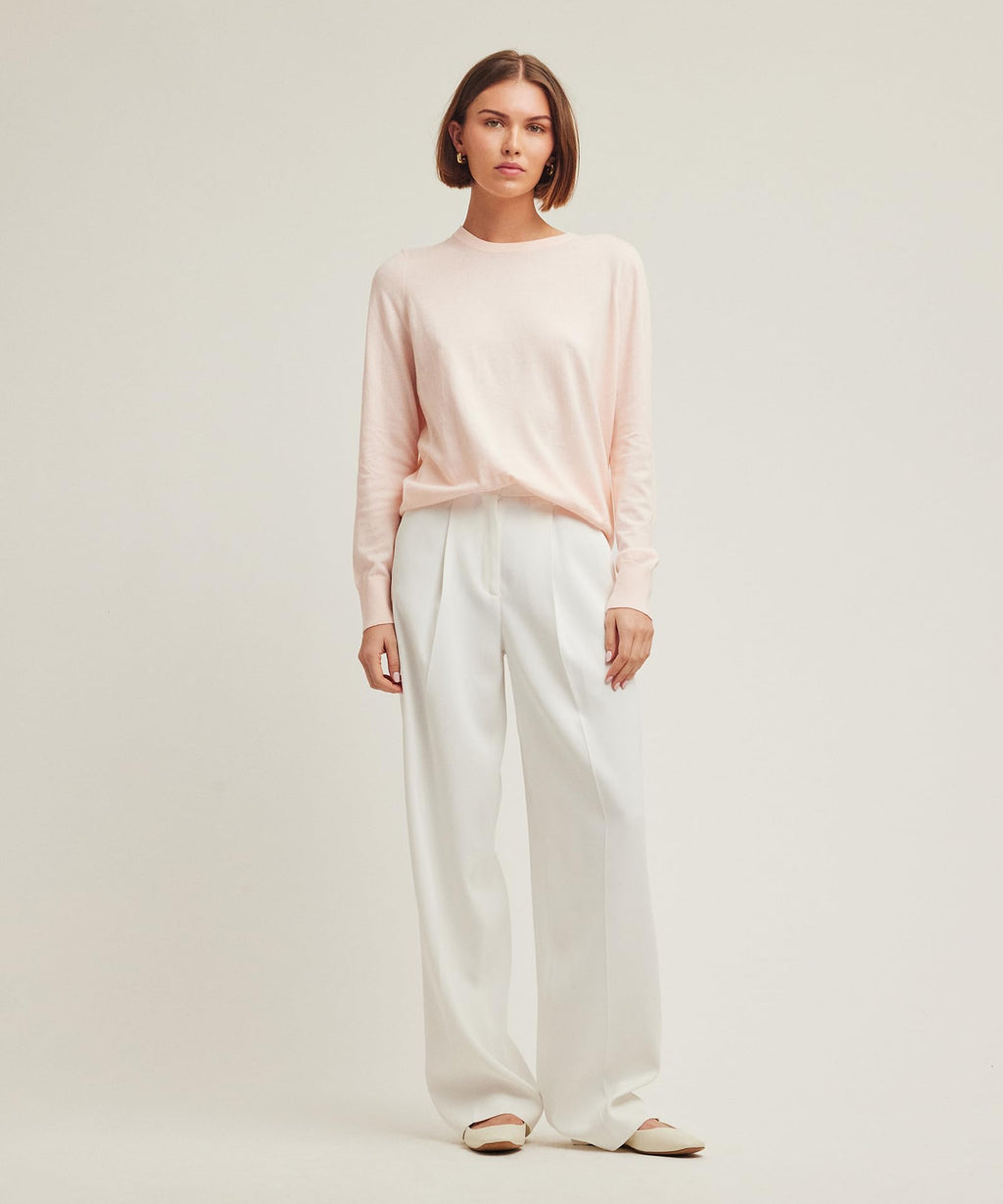 NAADAM Soft Cotton Cashmere Crewneck,Peach,Medium