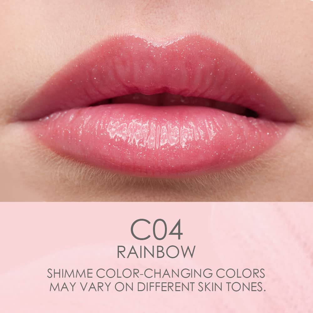 CATKIN Lip Balm Tinted Color Changing Lipstick Ultra Hydrating Lip Moistrurizer Lip Care with Vitamin E Nourishing For Cracked & Dry Lips 0.12 oz C04 Rainbow