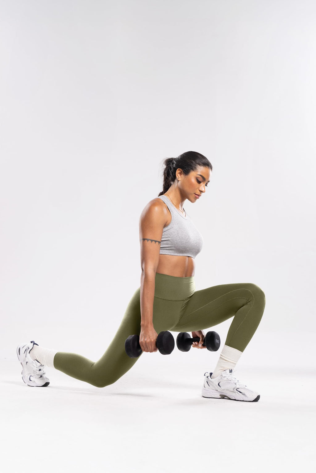 ENERBLOOM Workout Leggings for Women Yoga Pants High Waisted Athletic Full Length Tights Silky Feeling Soft Gym Activewear Lounge 28" Green Large
