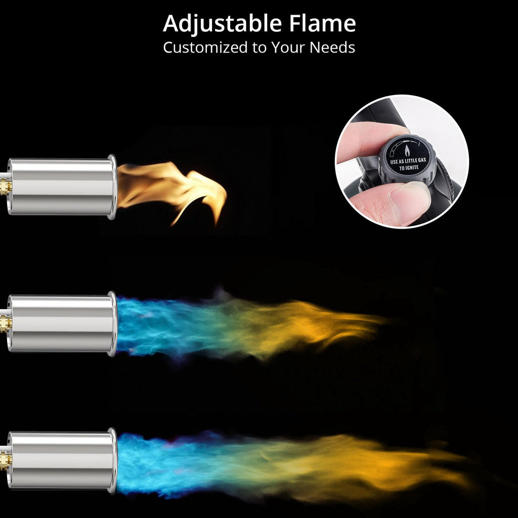Sondiko Powerful Grill & Cooking Propane Torch L8010, Sous Vide, Campfire Starter, Adjustable Wood Torch Burner for Searing Steak, BBQ, Welding(Black, Grey) Propane Tank Not Included