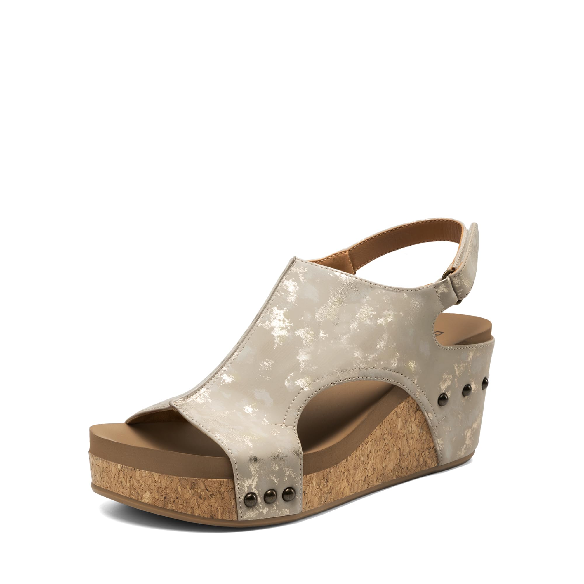DREAM PAIRS Women's Platform Wedge Sandals, Comfortable Peep-Toe Cork Casual & Dressy Summer Lightweight Shoes For All Day Wear,Size 7.5,Taupe,DWUMWS2503