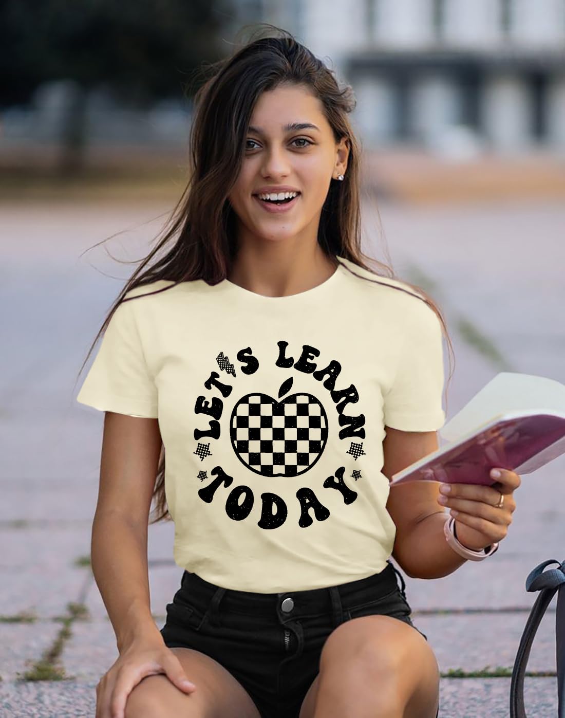 ASTANFY Let's Learn Today Teacher Shirts Women Teacher Gifts Graphic Tees