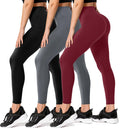 FULLSOFT 3 Pack Leggings for Women Workout High Waisted Tummy Comtrol Yoga Running Hiking Pants Womens Fall Clothes Today Deals Prime Halloween(Black, Dark Grey, Burgundy,2XL-3XL)